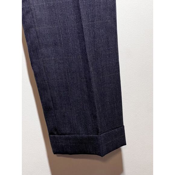 VTG Brooks Brothers 43 R W 38 2 Pc Navy Blue Glen Plaid Wool Suit Jacket Pant - Picture 8 of 11